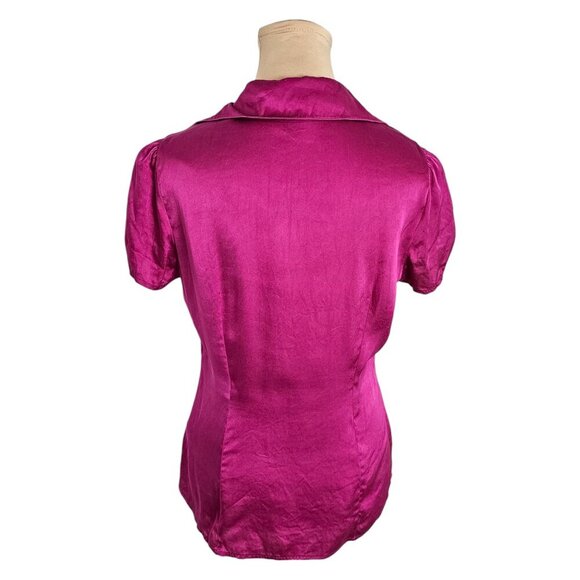 Le Chateau Silk Blend Pink Button Down Blouse Sz M - Picture 5 of 9